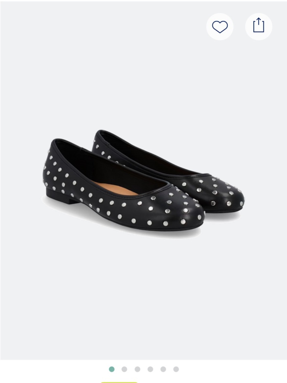 NWOT- Dolce Vita Black Ballet Flats with Silver Studs - Picture 2 of 5